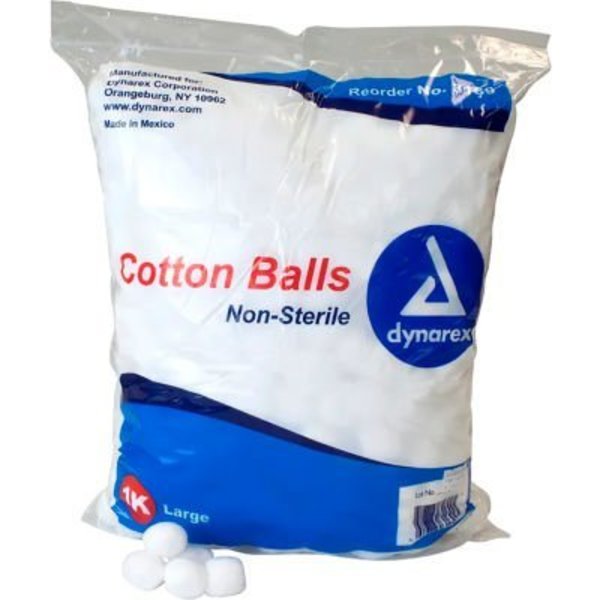 Dynarex Dynarex Non-Sterile Cotton Balls, Large, White, 2000 Pcs 3169